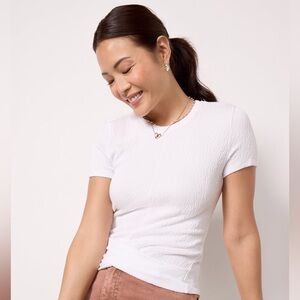 Michael Stars Stella Twist Front Tee | White Soft Jersey Knit | Size M